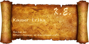 Kauser Erika névjegykártya